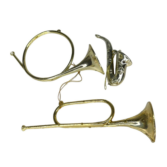 Brass Instruments Christmas Tree Ornaments Set of 3 - Picture 2 of 5